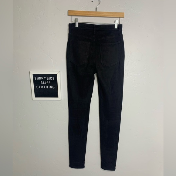 Banana Republic Black Faux Suede High Rise Skinny Jeans Size 25 Tall - Picture 7 of 12